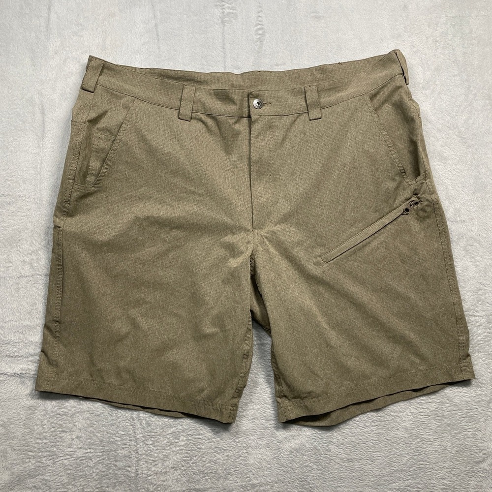 Duluth Trading Co Shorts Mens 44 Brown Utility Cargo Multi-Pocket Polyester